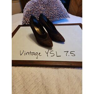 YSL Vintage Brown Suede Spectator Pump Size 7.5